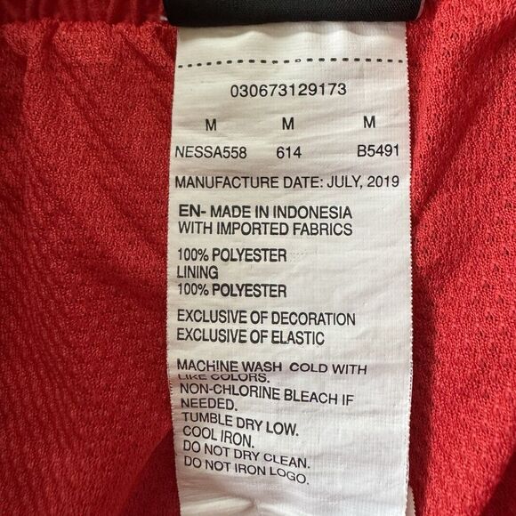 Nike Swim Trunks Mens Shorts Red NESSA558 Medium Swoosh Lined - Picture 5 of 10